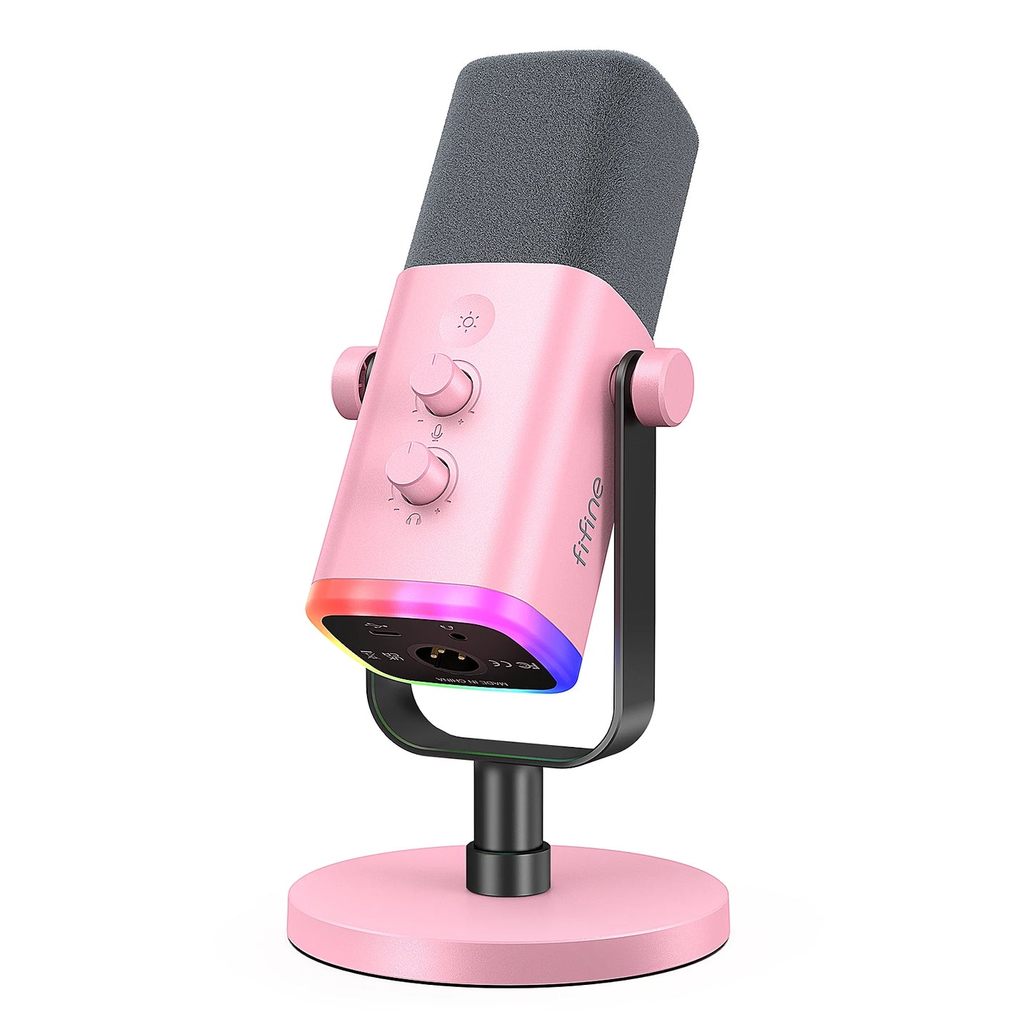 „FIFINE AM8 – USB/XLR Mikrofon mit RGB & Mute für Gaming“