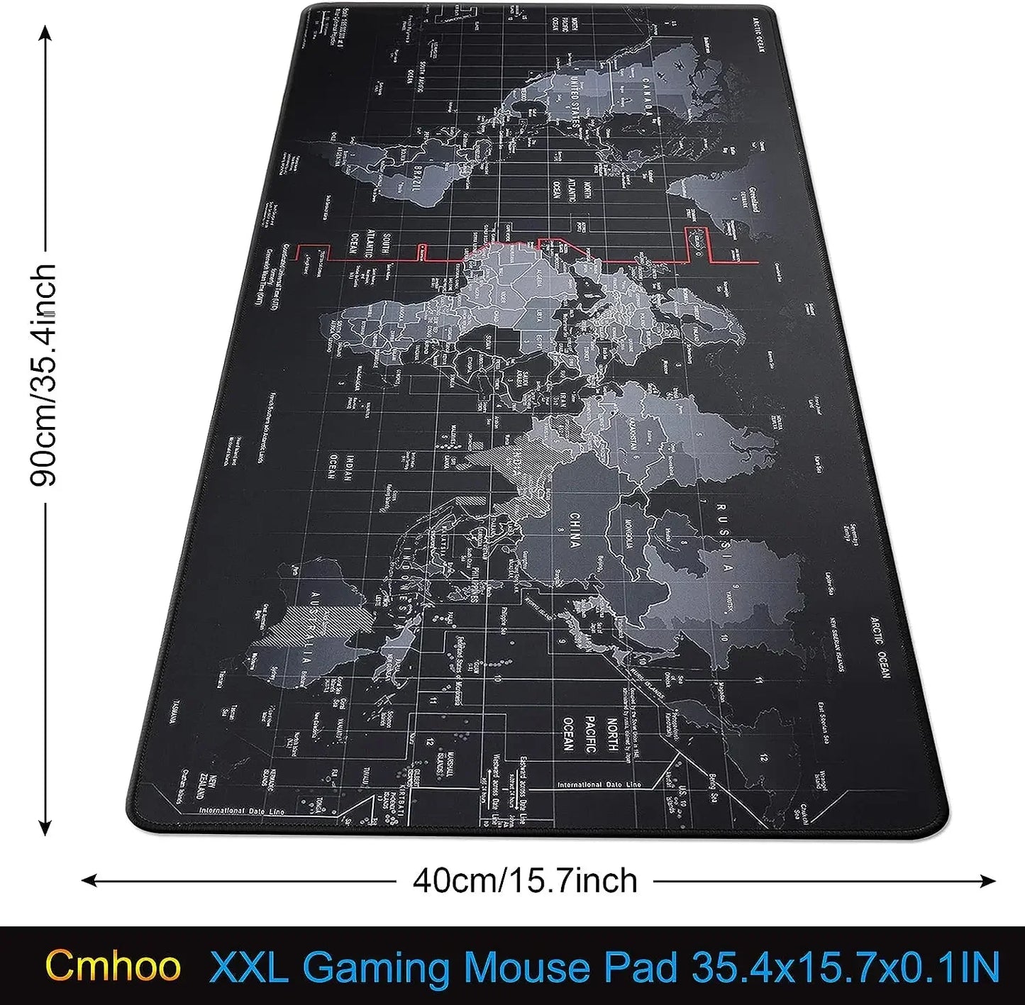 „Großes Weltkarten-Mousepad – Rutschfest, Schreibtischunterlage für Gamer, Büro & Homeoffice“