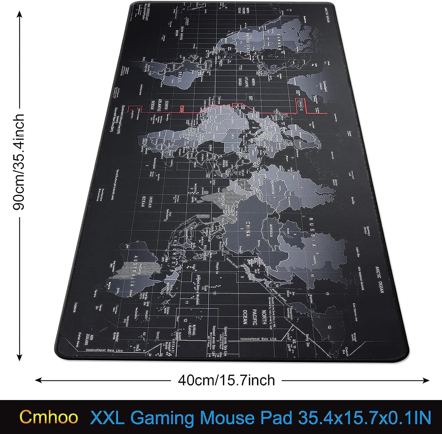 „Großes Weltkarten-Mousepad – Rutschfest, Schreibtischunterlage für Gamer, Büro & Homeoffice“