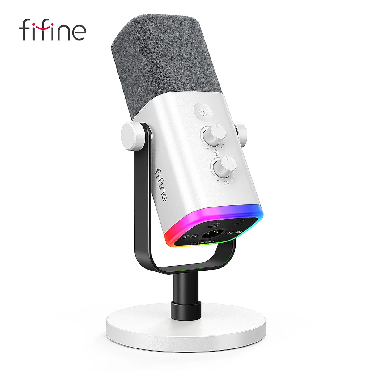 „FIFINE AM8 – USB/XLR Mikrofon mit RGB & Mute für Gaming“