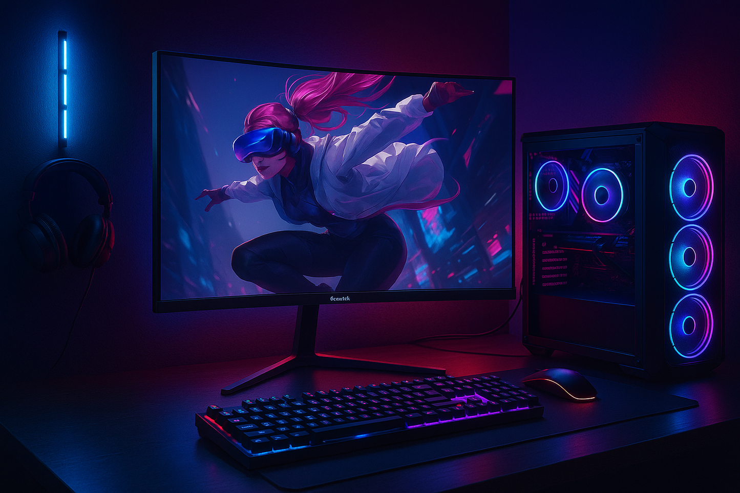 „Gawfolk/LXZ Gaming Monitor – 32 Zoll, 165Hz, 1800R, QHD“