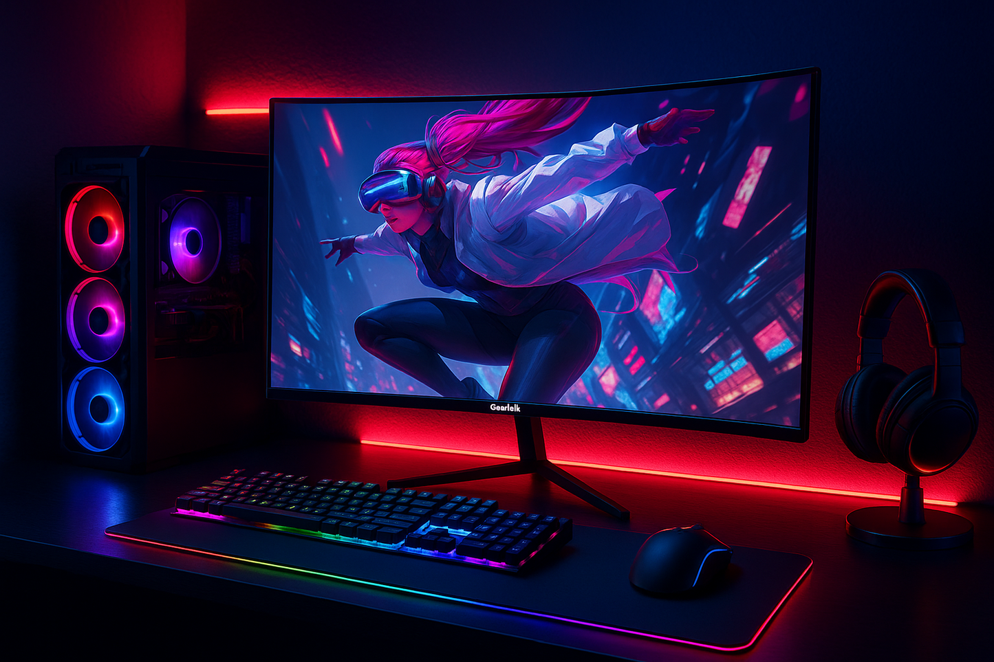 „Gawfolk/LXZ Gaming Monitor – 32 Zoll, 165Hz, 1800R, QHD“