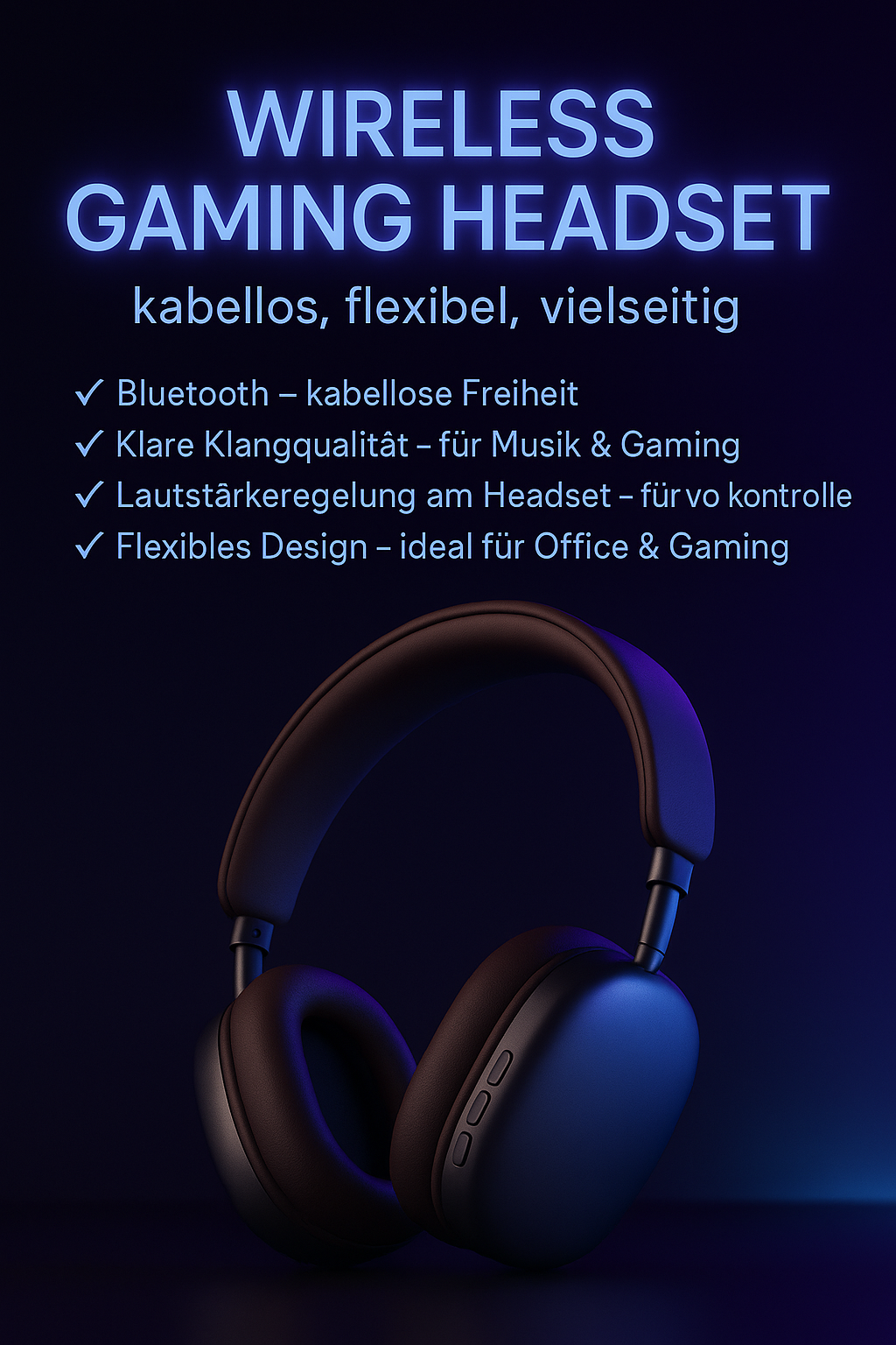 „Wireless Gaming Headset – Bluetooth, Office & Gaming“