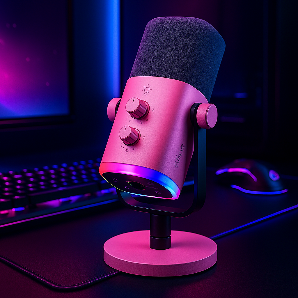 „FIFINE AM8 – USB/XLR Mikrofon mit RGB & Mute für Gaming“