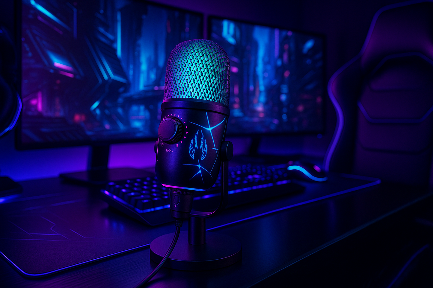 „Basix V5 RGB USB Mikrofon – Noise Cancelling, Monitoring, Gaming“