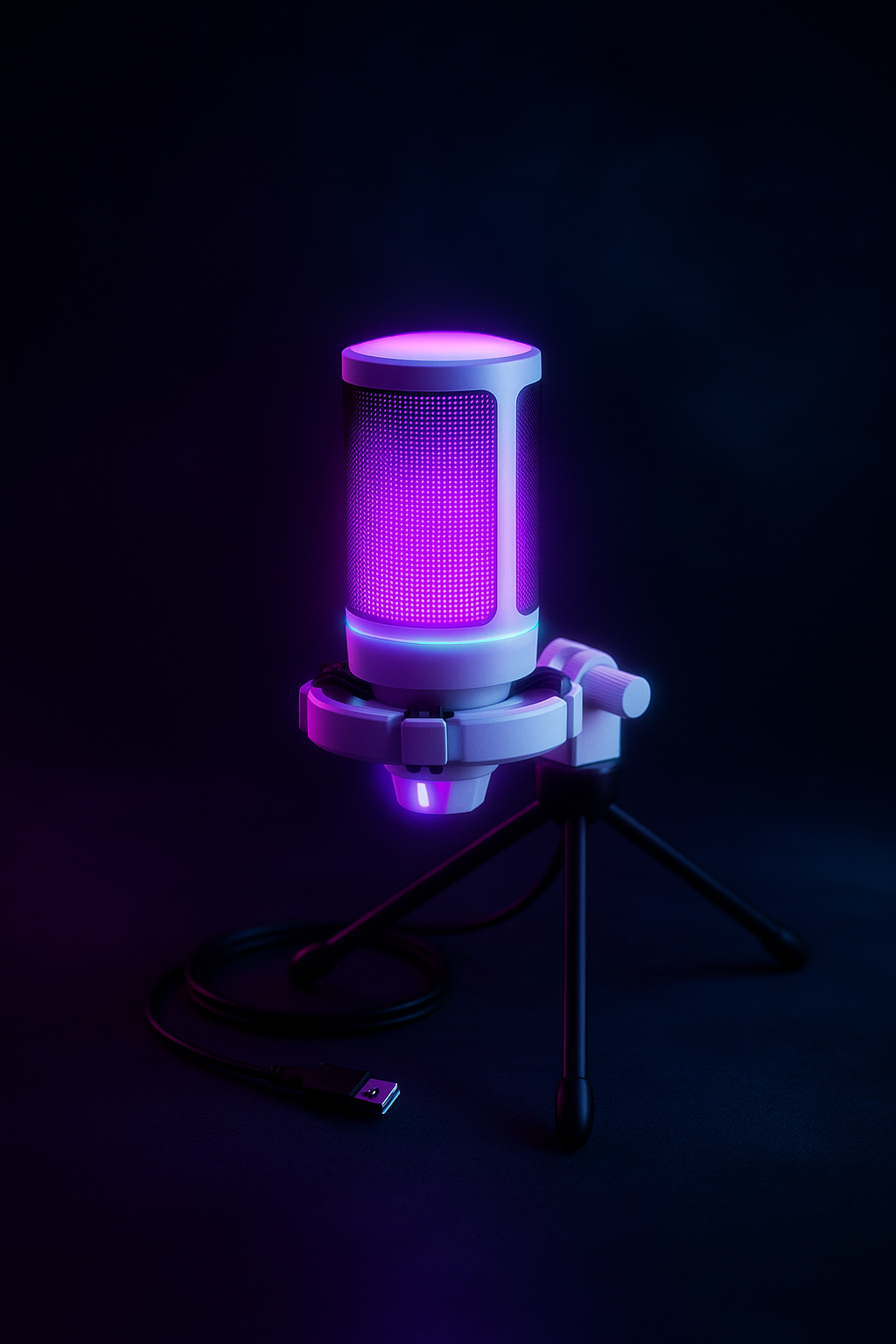 „AmpliGame A2 RGB Mikrofon – USB, Touch-Mute, Streaming“