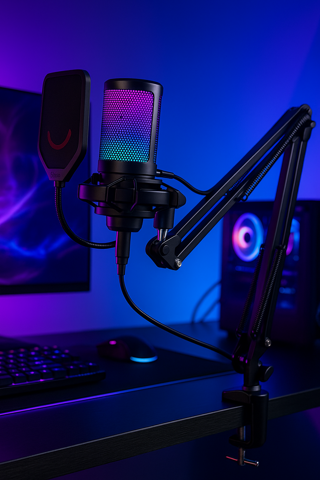 „FIFINE A6T Gaming Mikrofon – USB, RGB, Arm Stand, Mute-Touch“