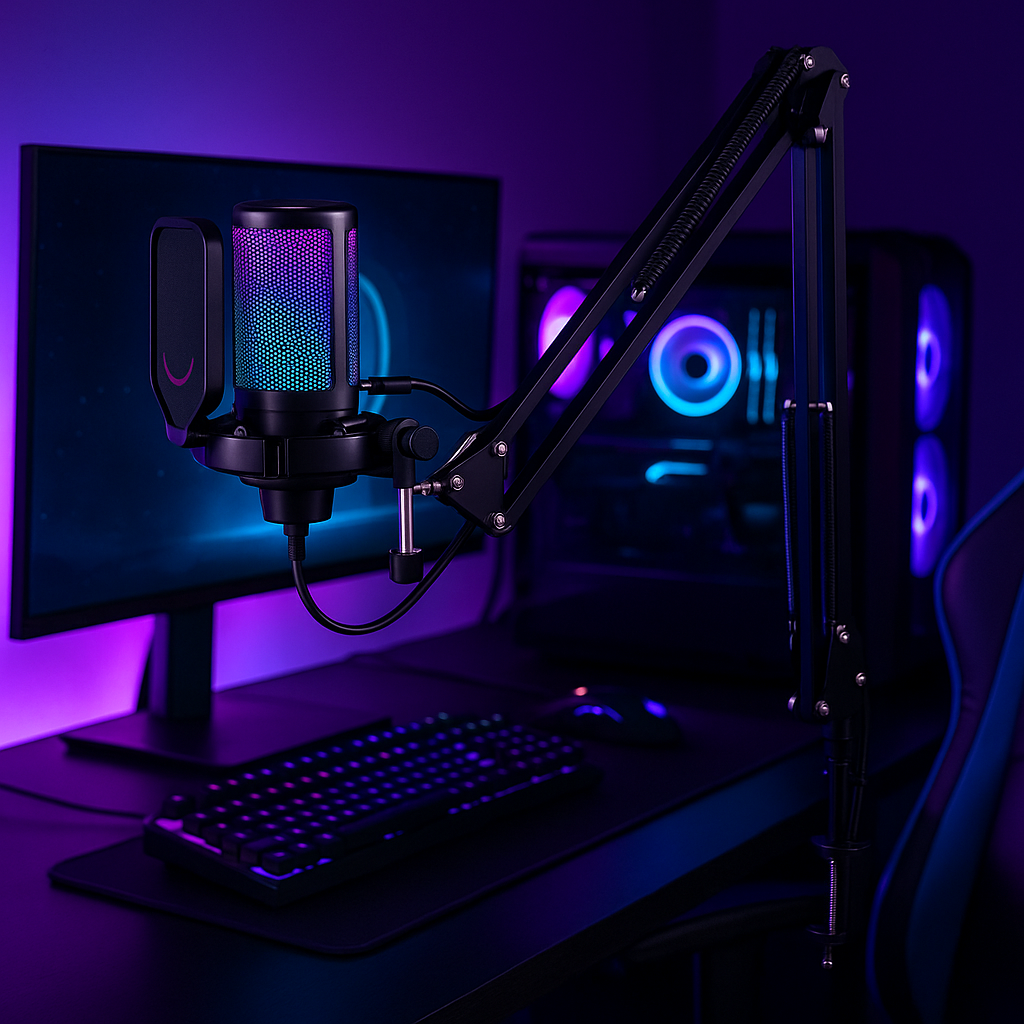 „FIFINE A6T Gaming Mikrofon – USB, RGB, Arm Stand, Mute-Touch“
