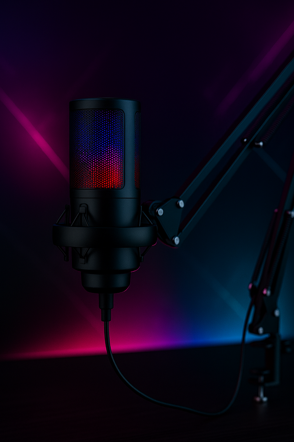 „TAVOSOP RGB Gaming Mikrofon – USB, Kondensator, Streaming“