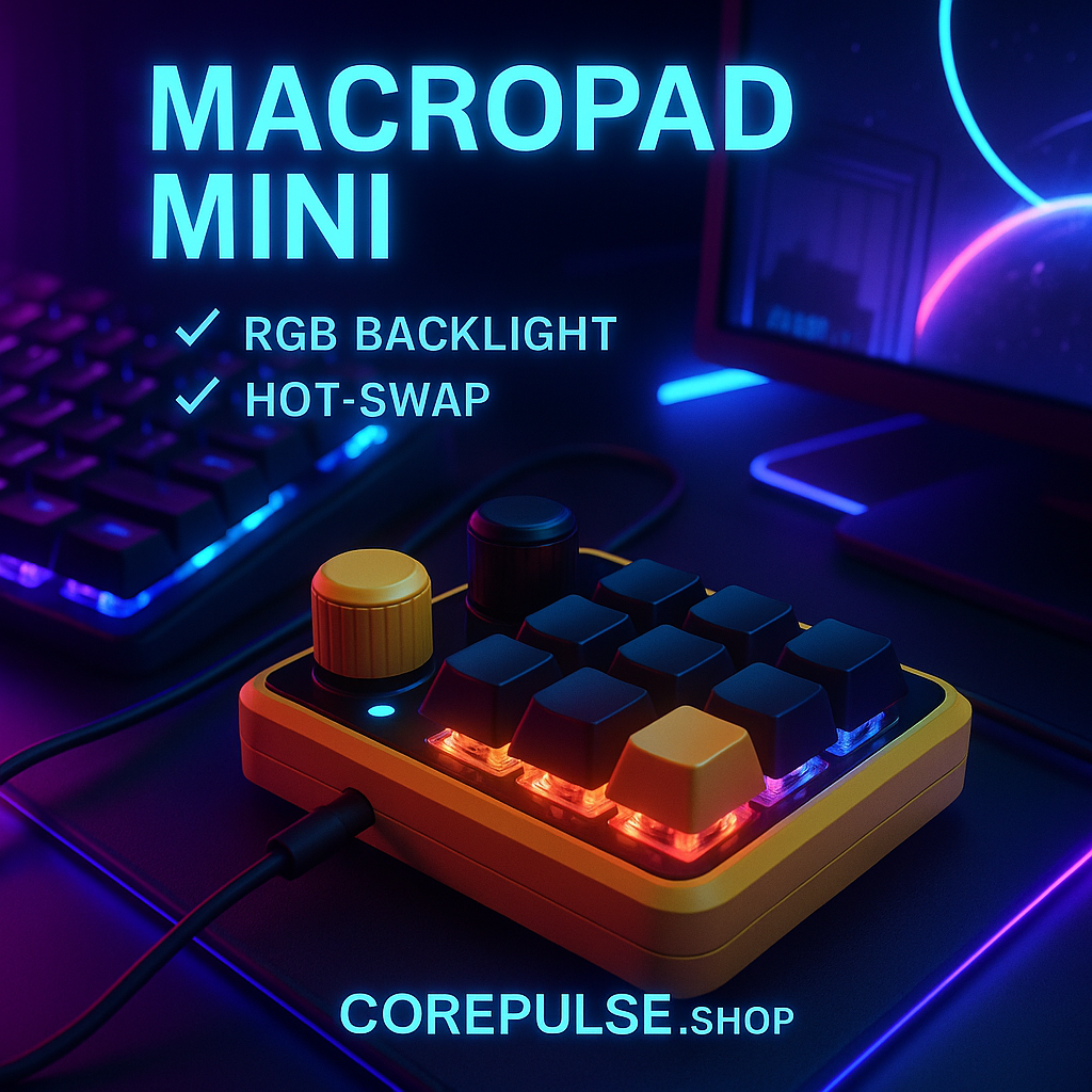 „MacroPad Mini – 3 Tasten, RGB, programmierbar, Hot-Swap“