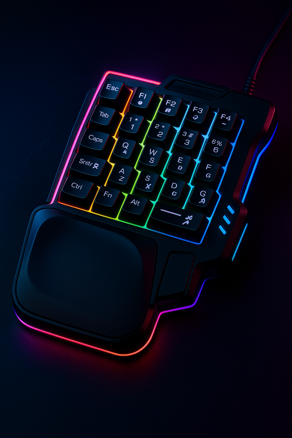 „Gaming Keypad RGB – 35 Tasten, ergonomisch, einhändig“