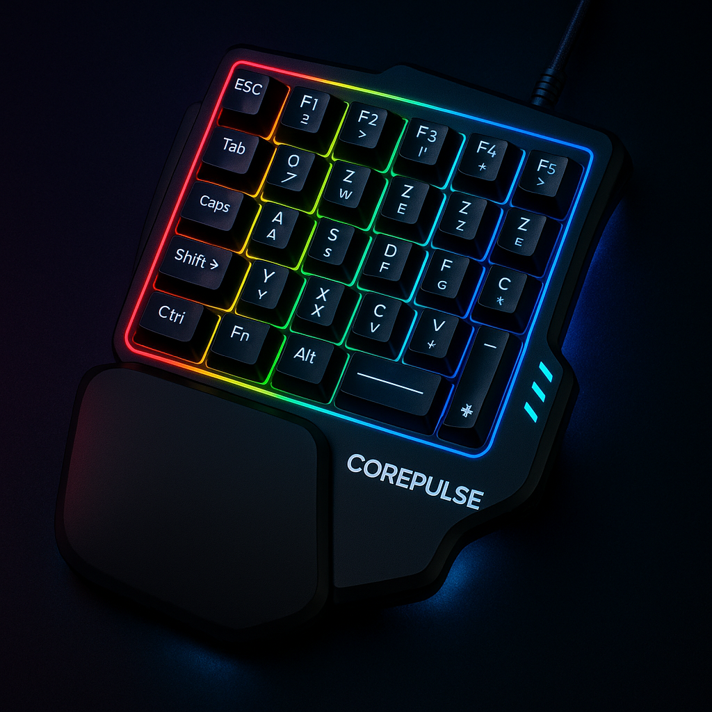 „Gaming Keypad RGB – 35 Tasten, ergonomisch, einhändig“