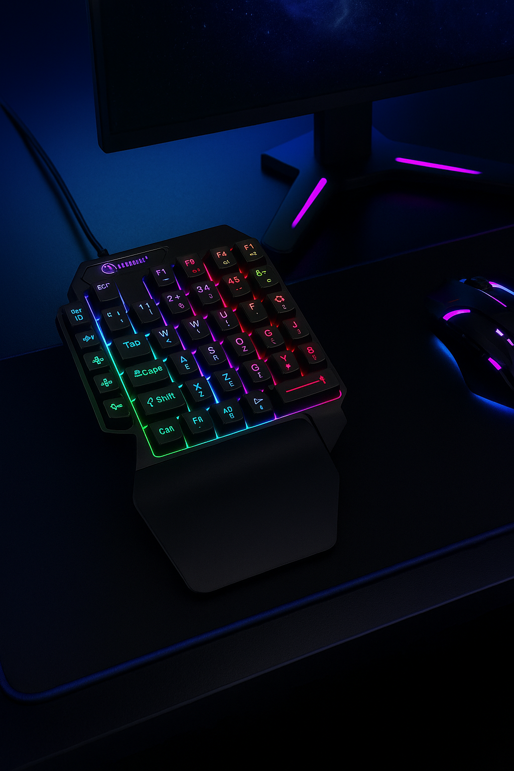 „Gaming Keypad Pro – 35 Tasten, Einhand-Design, RGB, USB