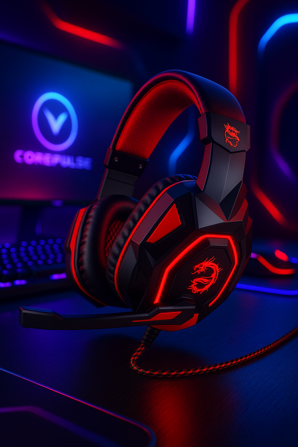 „Gaming Headset Pro – PS4/PS5/Xbox/PC, 120° verstellbar, Noise Cancelling“