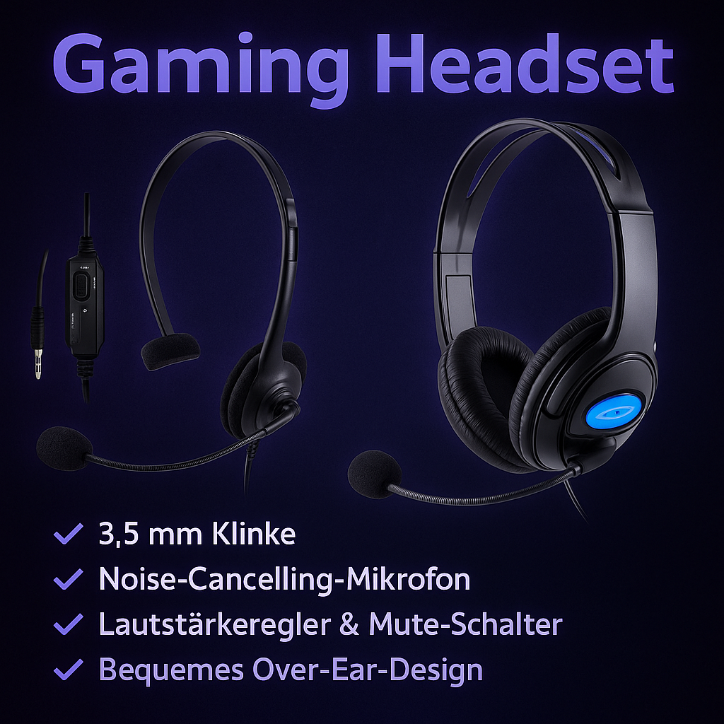 „Gaming Headset – 3,5 mm, Noise Cancelling, PS4“