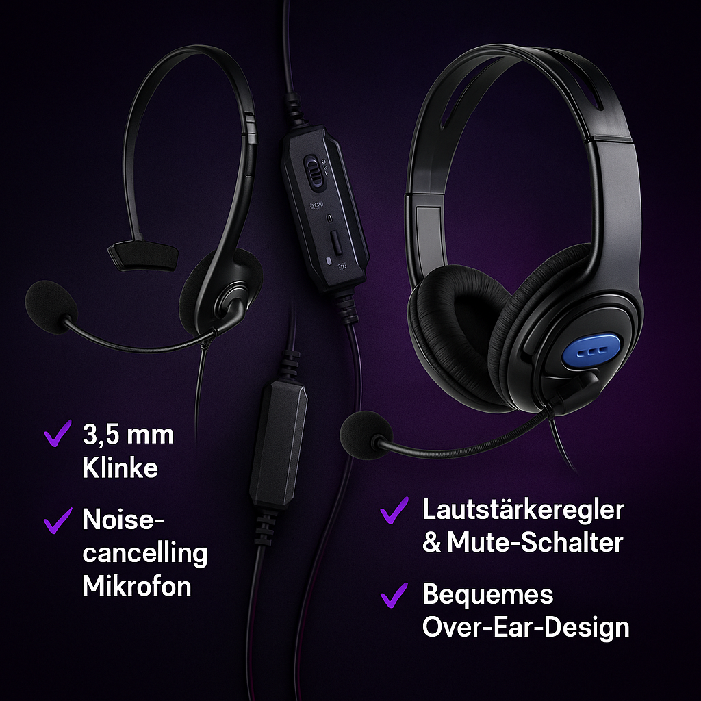 „Gaming Headset – 3,5 mm, Noise Cancelling, PS4“