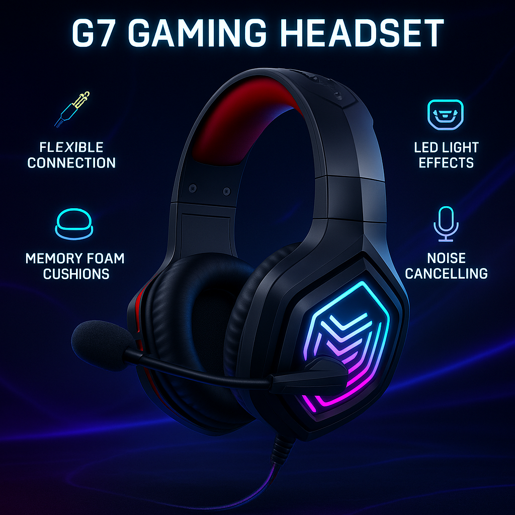 G7 Gaming Headset – Surround-Sound & LED-Look für dein Setup