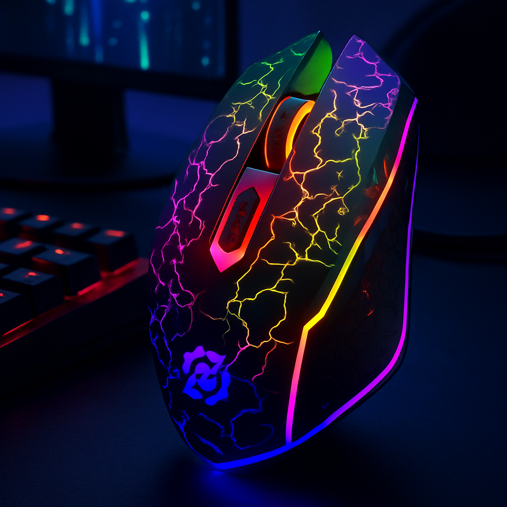 „Bluetooth 5.2 Gaming Maus – RGB, kabellos, 800-1600 DPI“