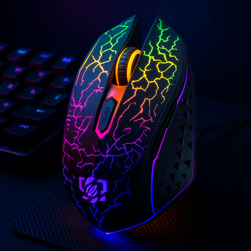 „Bluetooth 5.2 Gaming Maus – RGB, kabellos, 800-1600 DPI“