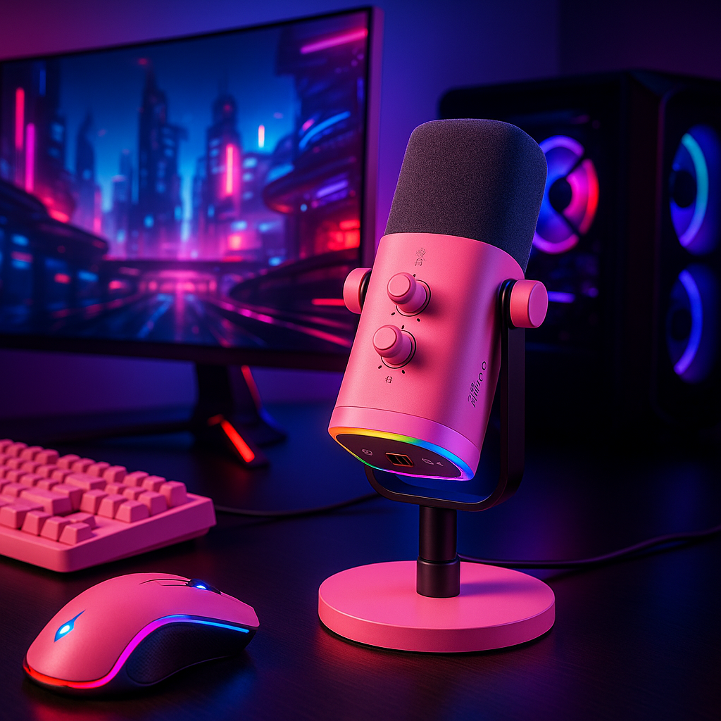 „FIFINE AM8 – USB/XLR Mikrofon mit RGB & Mute für Gaming“