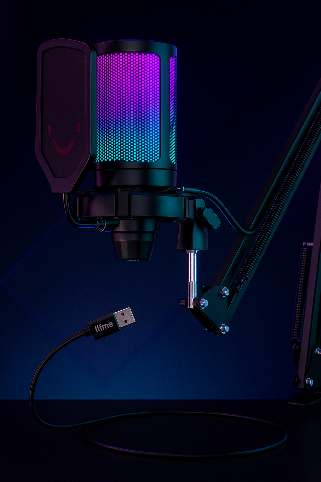 „FIFINE A6T Gaming Mikrofon – USB, RGB, Arm Stand, Mute-Touch“