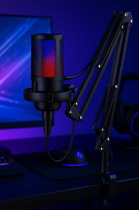 „TAVOSOP RGB Gaming Mikrofon – USB, Kondensator, Streaming“