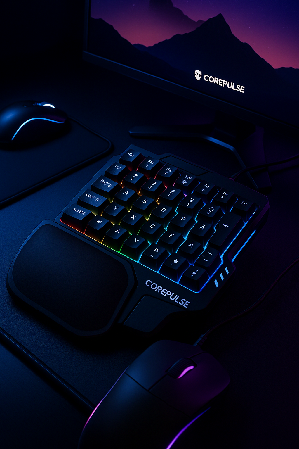 „Gaming Keypad RGB – 35 Tasten, ergonomisch, einhändig“